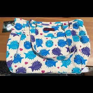 Super cute pufferfish canvas bag